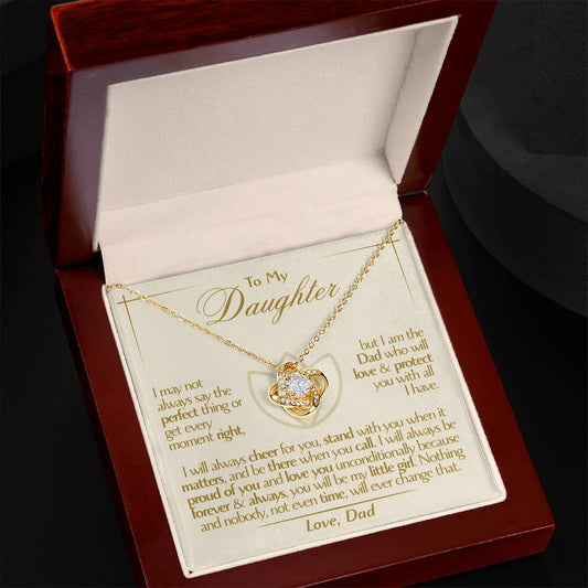 To My Daughter - Love Dad - Beautiful Gift Set - Love Knot Necklace -DLK010