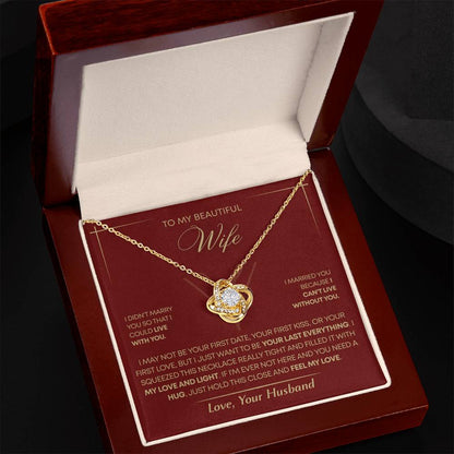 To My Wife - Beautiful Gift Set - Love Knot Necklace - WLKL005