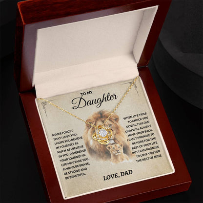 To My Daughter - Love Dad - Beautiful Gift Set - Love Knot Necklace -DLK011