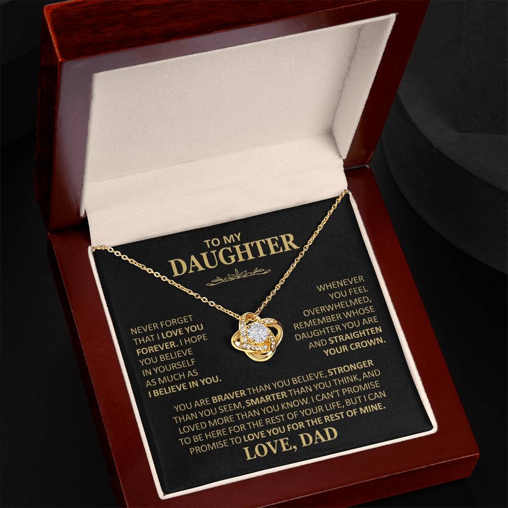 To My Daughter - Love Dad - Beautiful Gift Set - Love Knot Necklace -DLK020