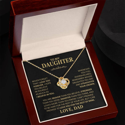 To My Daughter - Love Dad - Beautiful Gift Set - Love Knot Necklace -DLK020