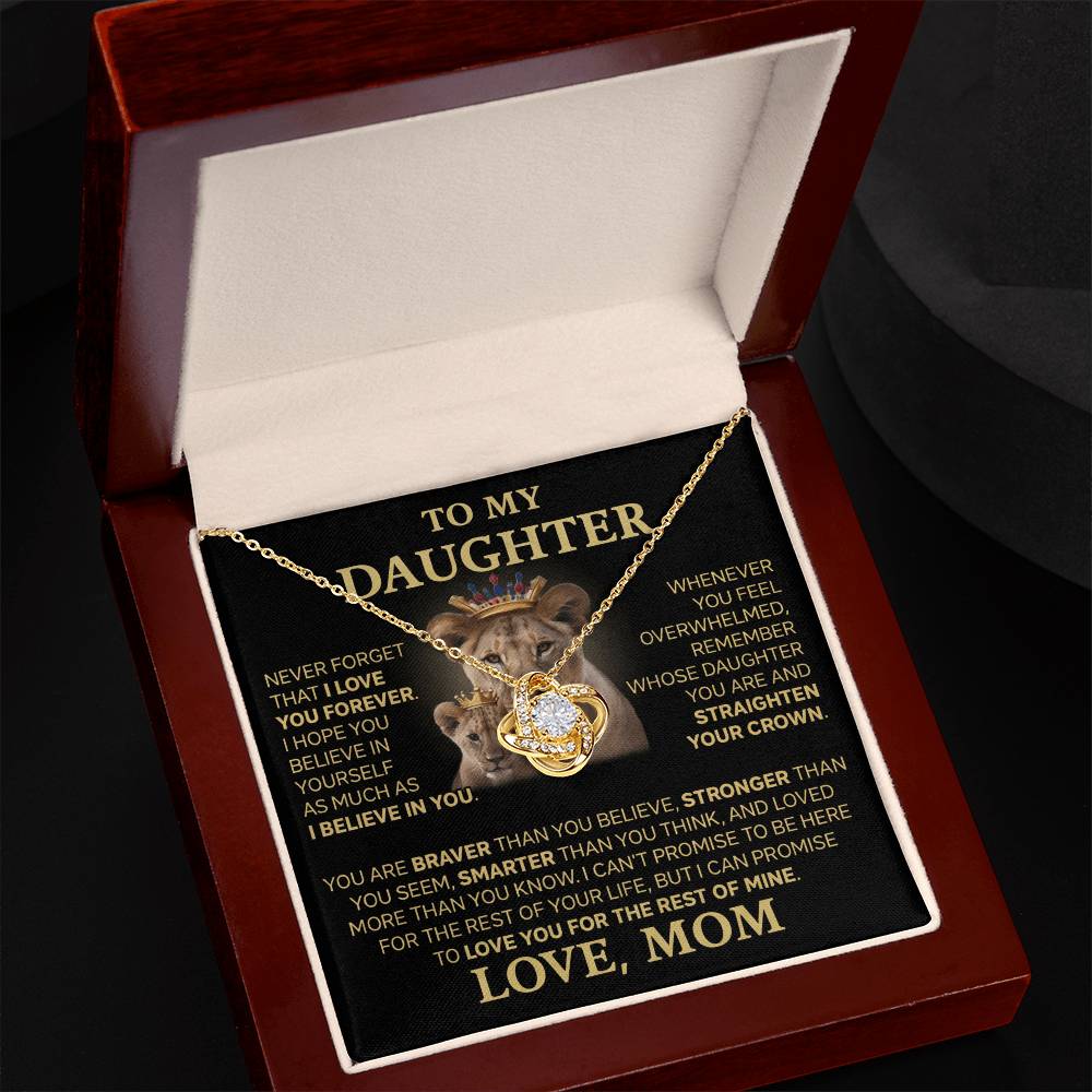 To My Daughter - Love Dad - Beautiful Gift Set - Love Knot Necklace -DLK015