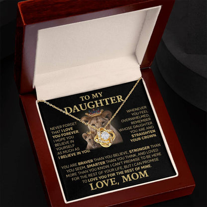 To My Daughter - Love Dad - Beautiful Gift Set - Love Knot Necklace -DLK015