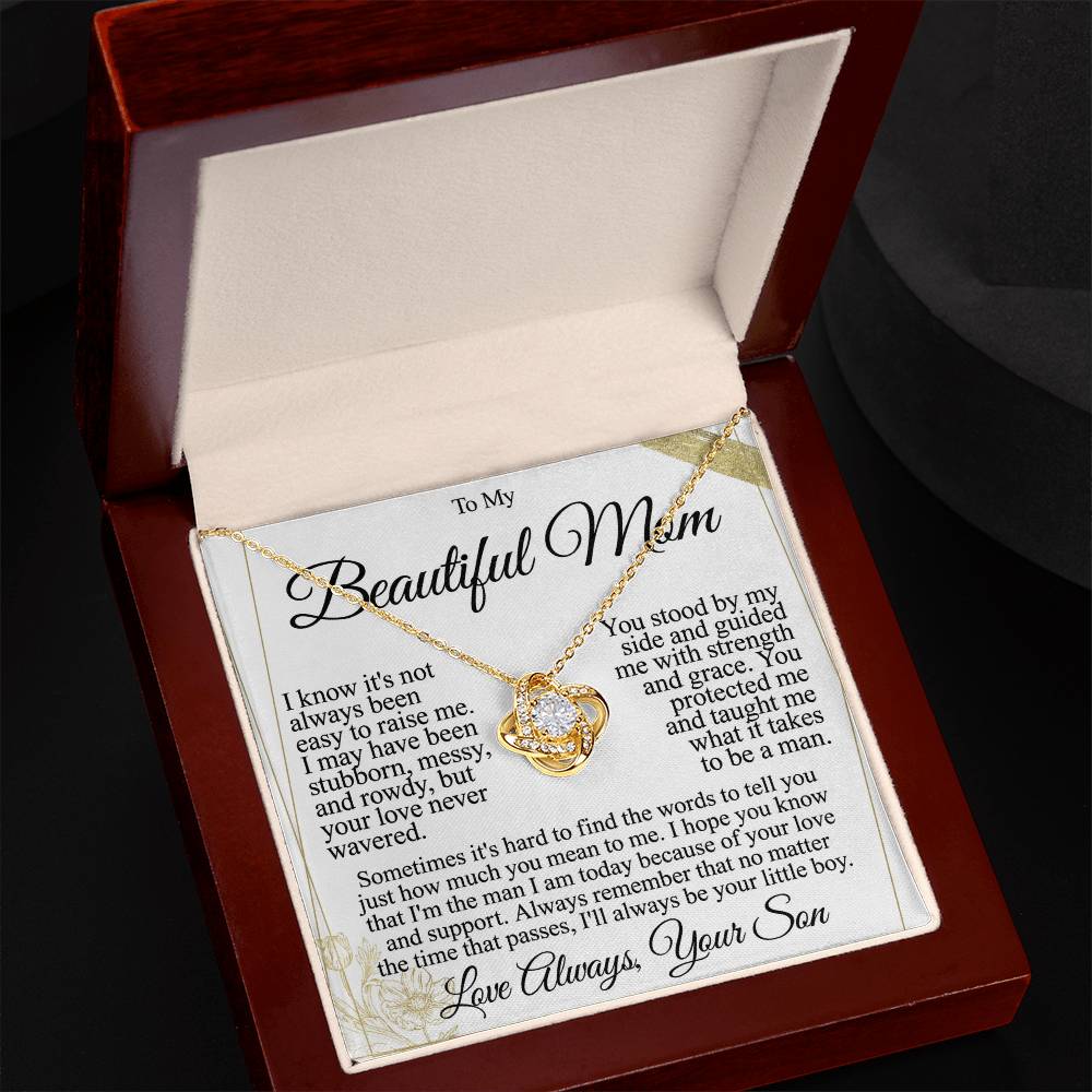 To My Mom - Beautiful Gift Set - Love Knot Necklace -MLK004