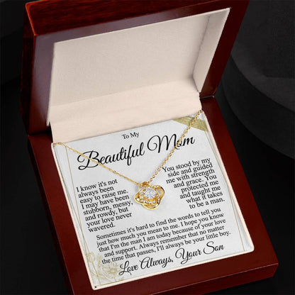 To My Mom - Beautiful Gift Set - Love Knot Necklace -MLK004