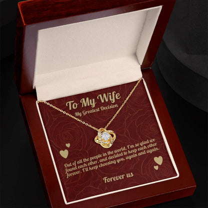 To My Wife - Beautiful Gift Set - Love Knot Necklace - WLKL003