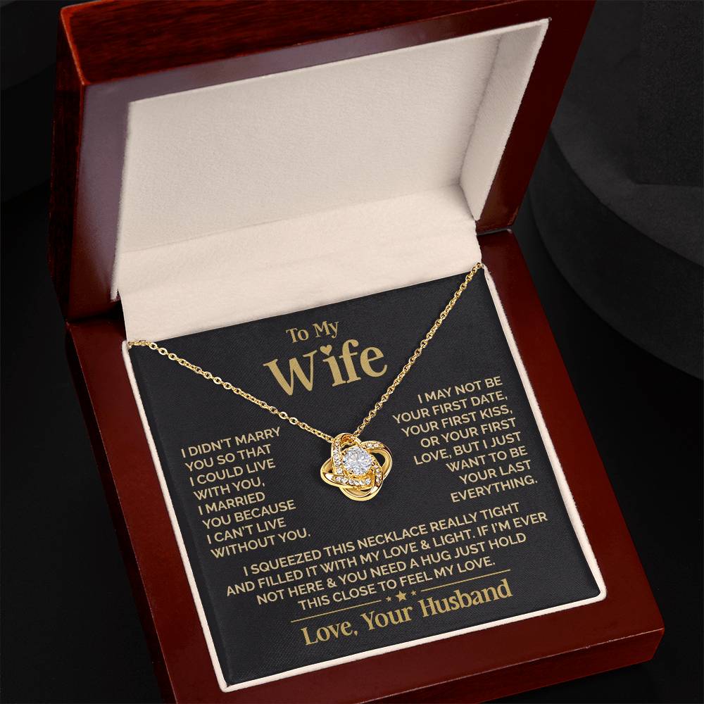To My Wife - Beautiful Gift Set - Love Knot Necklace - WLKL010