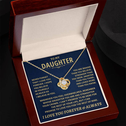 To My Daughter - Love Dad - Beautiful Gift Set - Love Knot Necklace -DLK007