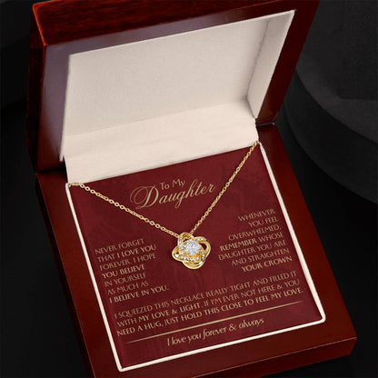 To My Daughter - Love Dad - Beautiful Gift Set - Love Knot Necklace -DLK005
