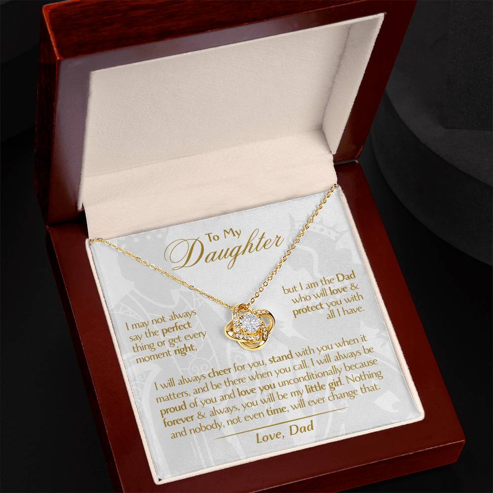 To My Daughter - Love Dad - Beautiful Gift Set - Love Knot Necklace -DLK006