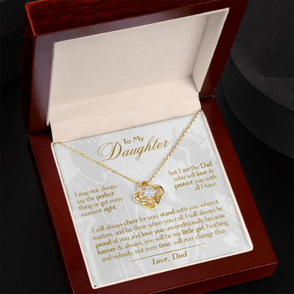 To My Daughter - Love Dad - Beautiful Gift Set - Love Knot Necklace -DLK006
