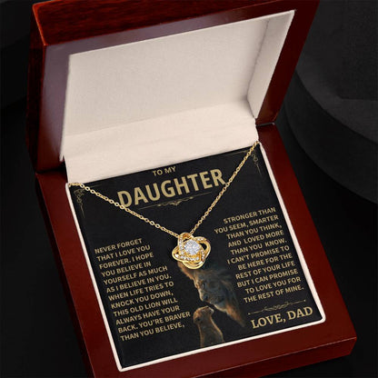To My Daughter - Love Dad - Beautiful Gift Set - Love Knot Necklace -DLK009