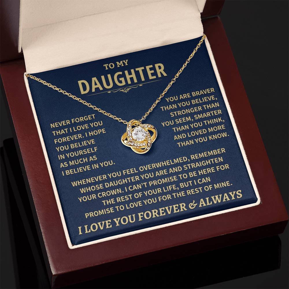 To My Daughter - Love Dad - Beautiful Gift Set - Love Knot Necklace -DLK007