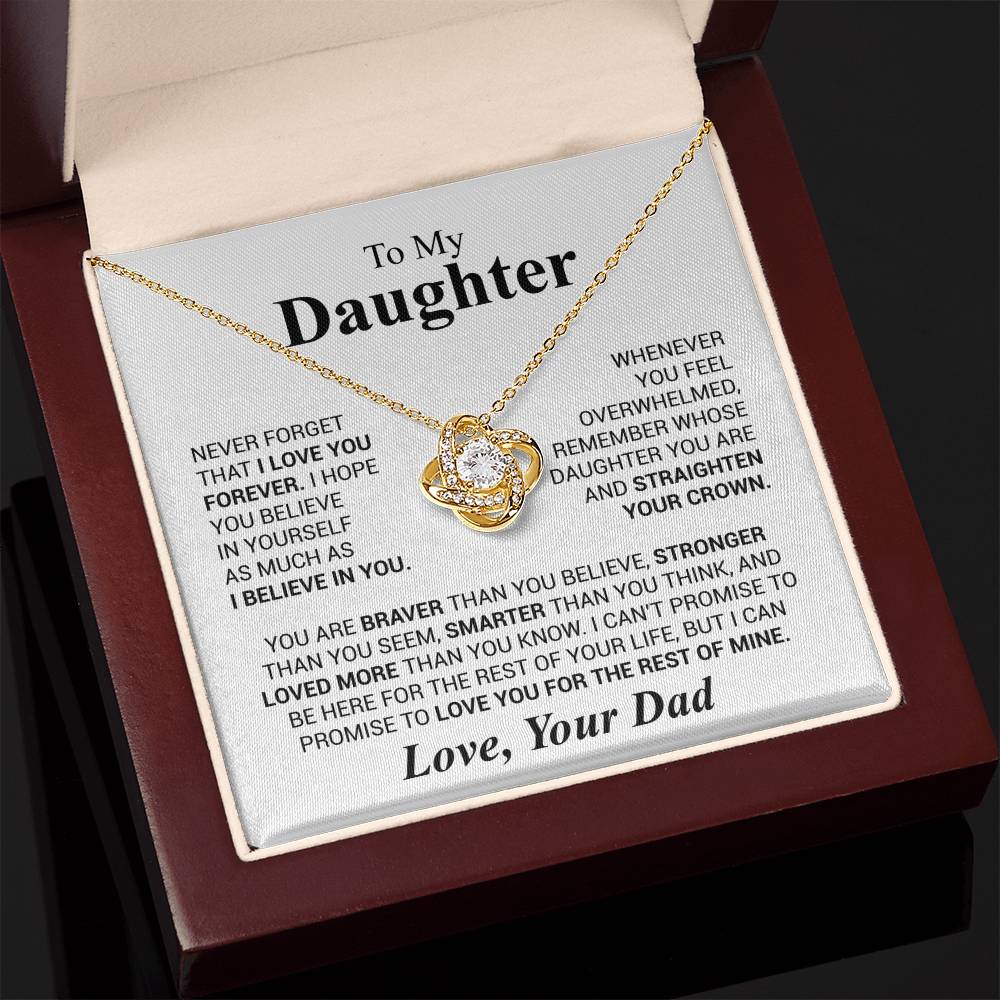 To My Daughter - Love Dad - Beautiful Gift Set - Love Knot Necklace -DLK023