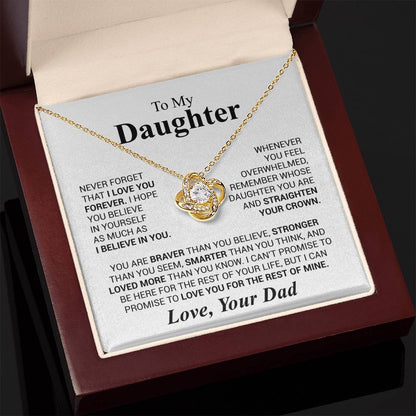 To My Daughter - Love Dad - Beautiful Gift Set - Love Knot Necklace -DLK023