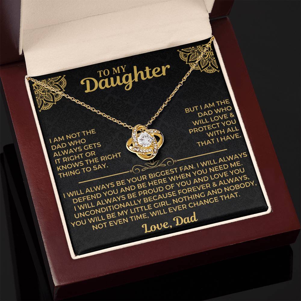 To My Daughter - Love Dad - Beautiful Gift Set - Love Knot Necklace -DLK004