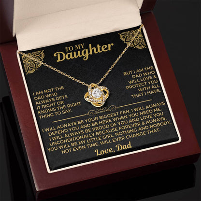 To My Daughter - Love Dad - Beautiful Gift Set - Love Knot Necklace -DLK004