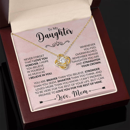 To My Daughter - Love Mom - Beautiful Gift Set - Love Knot Necklace -DLK022