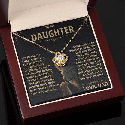 To My Daughter - Love Dad - Beautiful Gift Set - Love Knot Necklace -DLK009