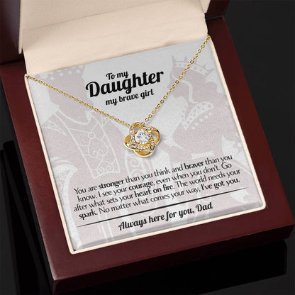 To My Daughter - Love Dad - Beautiful Gift Set - Love Knot Necklace -DLK017