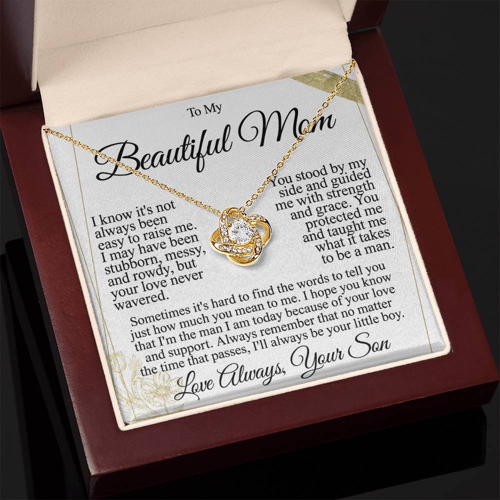 To My Mom - Beautiful Gift Set - Love Knot Necklace -MLK004