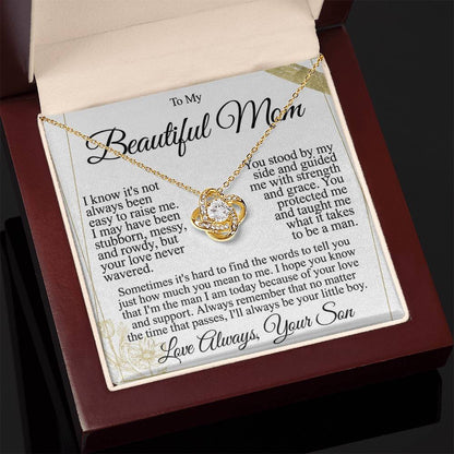 To My Mom - Beautiful Gift Set - Love Knot Necklace -MLK004
