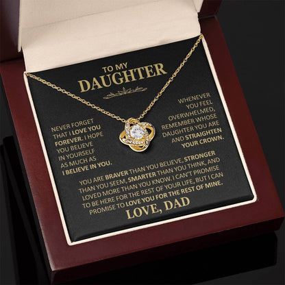 To My Daughter - Love Dad - Beautiful Gift Set - Love Knot Necklace -DLK020
