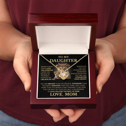 To My Daughter - Love Dad - Beautiful Gift Set - Love Knot Necklace -DLK015