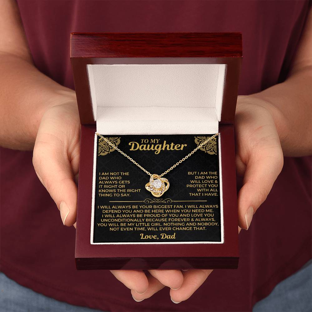 To My Daughter - Love Dad - Beautiful Gift Set - Love Knot Necklace -DLK004