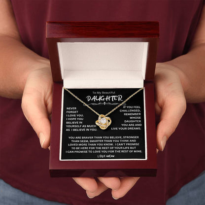 To My Daughter - Love Dad - Beautiful Gift Set - Love Knot Necklace -DLK014