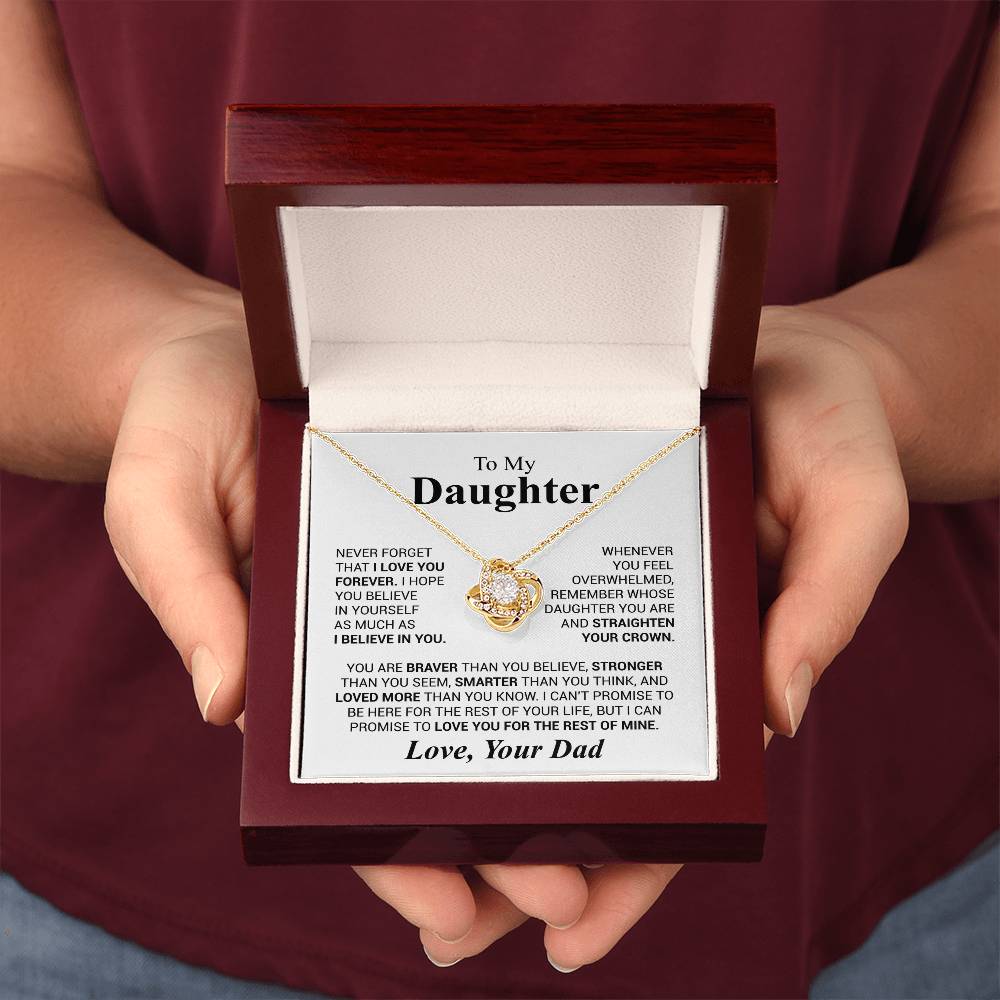 To My Daughter - Love Dad - Beautiful Gift Set - Love Knot Necklace -DLK023