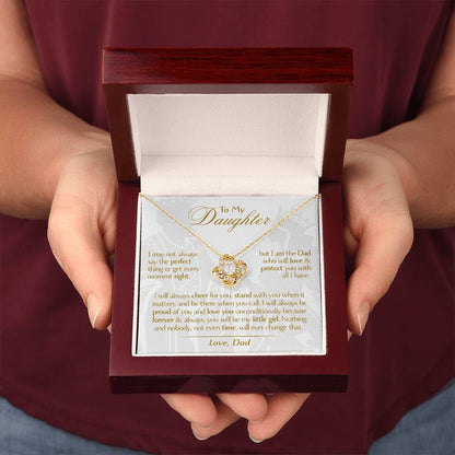 To My Daughter - Love Dad - Beautiful Gift Set - Love Knot Necklace -DLK006
