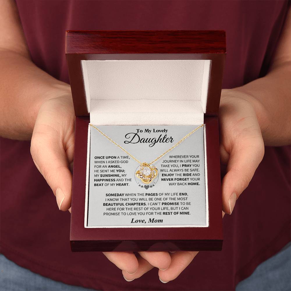 To My Daughter - Love Dad - Beautiful Gift Set - Love Knot Necklace -DLK012