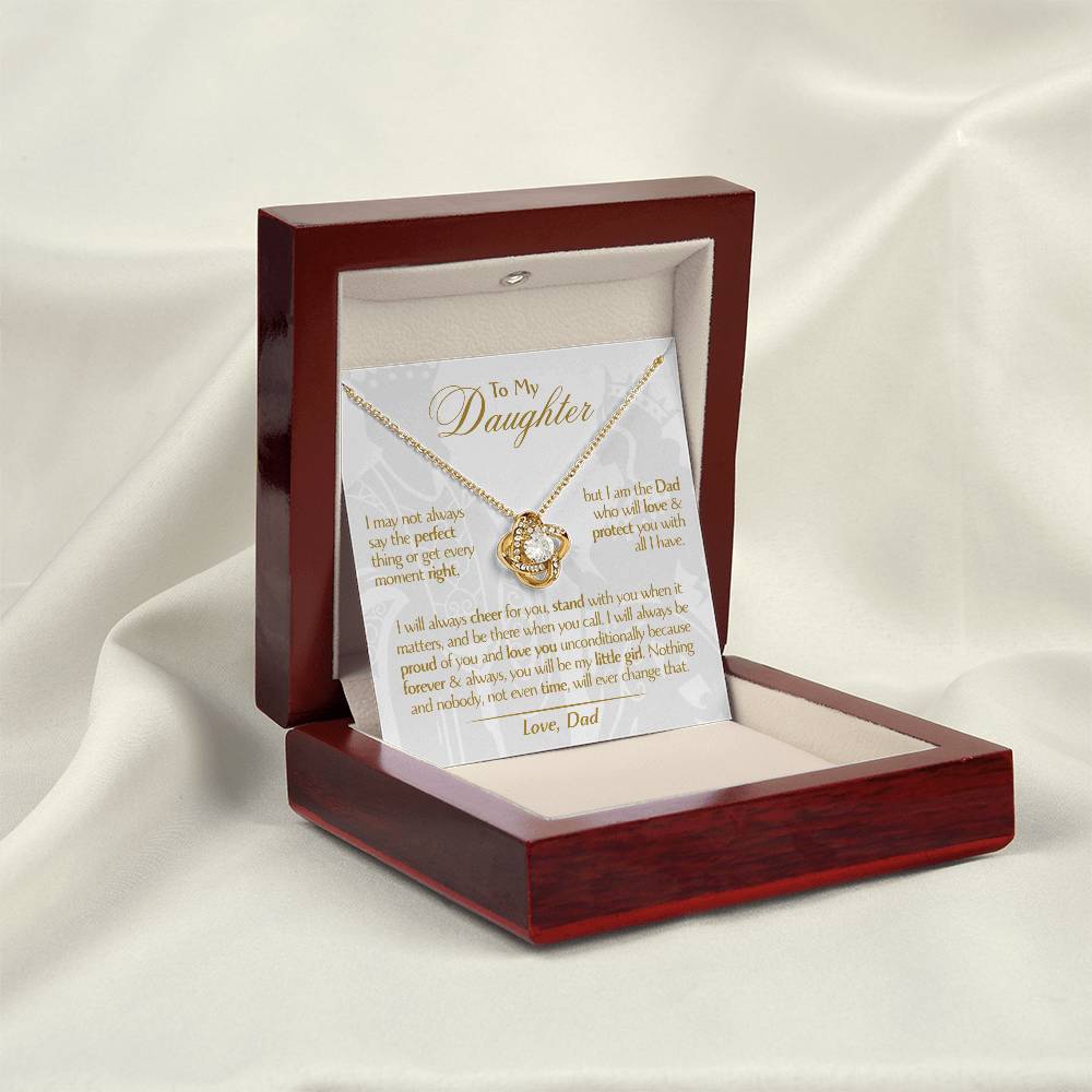 To My Daughter - Love Dad - Beautiful Gift Set - Love Knot Necklace -DLK006