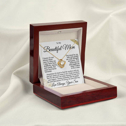 To My Mom - Beautiful Gift Set - Love Knot Necklace -MLK004