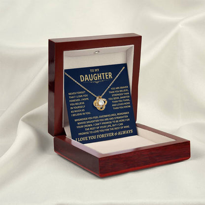 To My Daughter - Love Dad - Beautiful Gift Set - Love Knot Necklace -DLK007