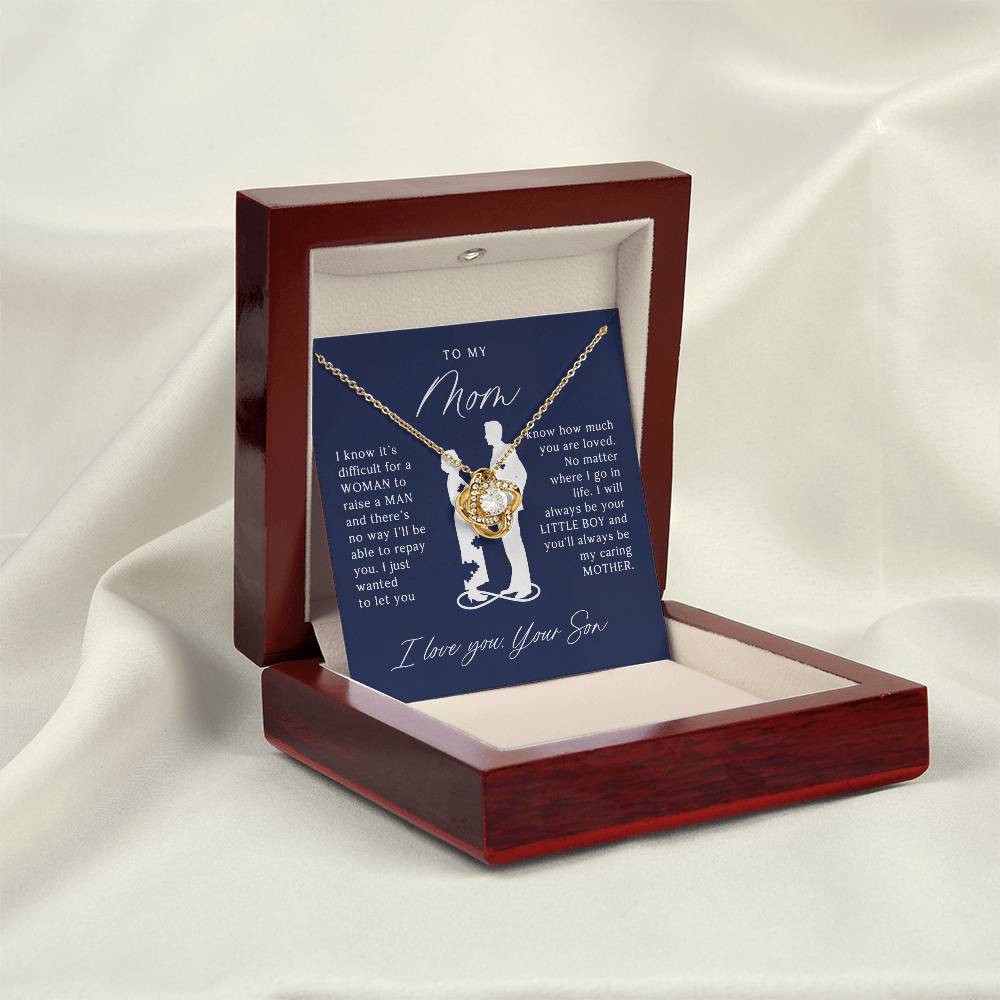 To My Mom - Beautiful Gift Set - Love Knot Necklace -MLK002