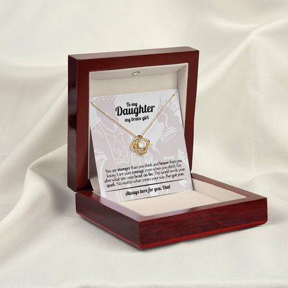 To My Daughter - Love Dad - Beautiful Gift Set - Love Knot Necklace -DLK017