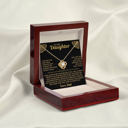 To My Daughter - Love Dad - Beautiful Gift Set - Love Knot Necklace -DLK004