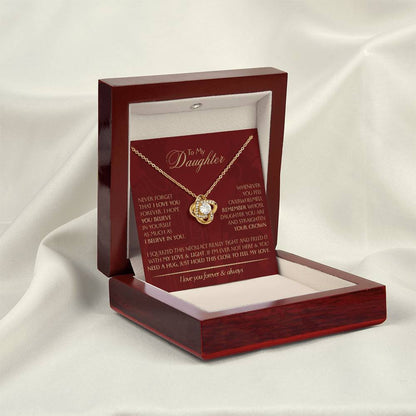 To My Daughter - Love Dad - Beautiful Gift Set - Love Knot Necklace -DLK005