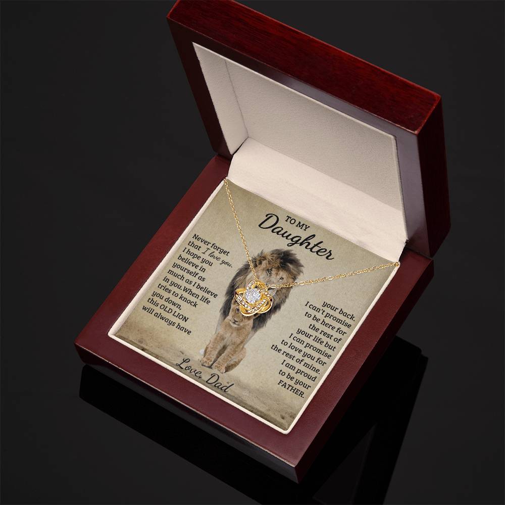 To My Daughter - Love Dad - Beautiful Gift Set - Love Knot Necklace -DLK018