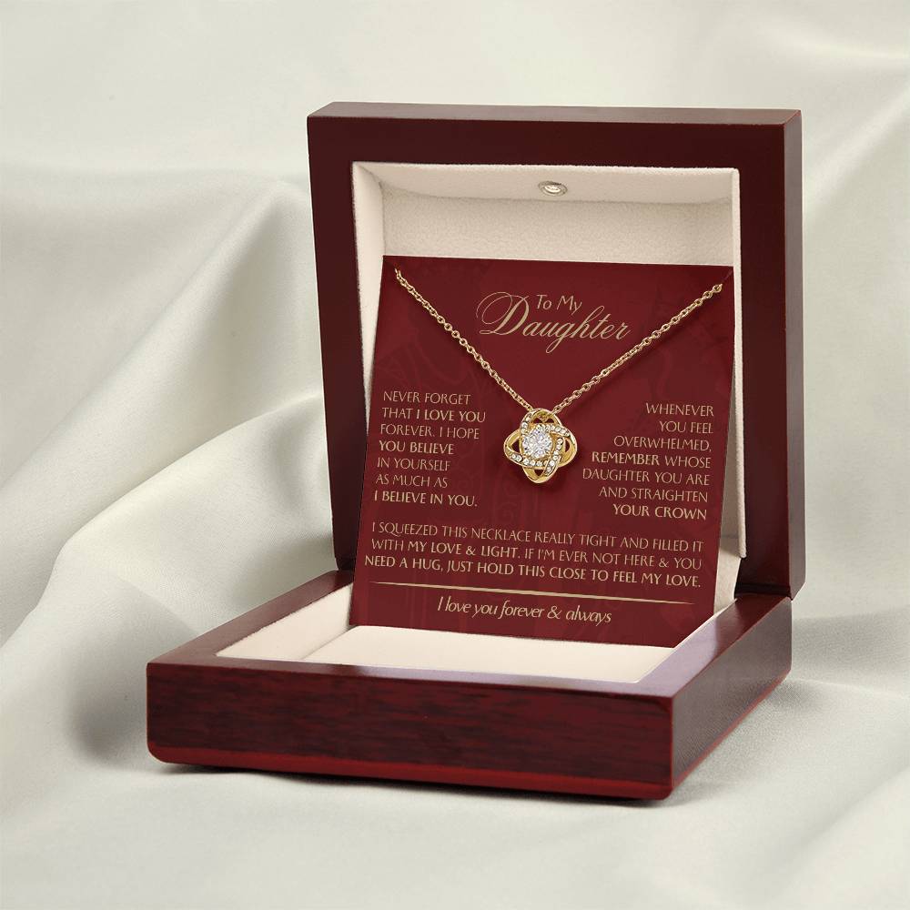 To My Daughter - Love Dad - Beautiful Gift Set - Love Knot Necklace -DLK005