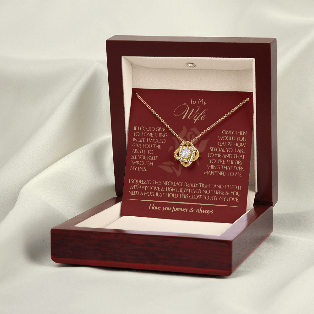 To My Wife - Beautiful Gift Set - Love Knot Necklace - WLKL001