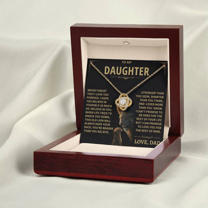To My Daughter - Love Dad - Beautiful Gift Set - Love Knot Necklace -DLK009