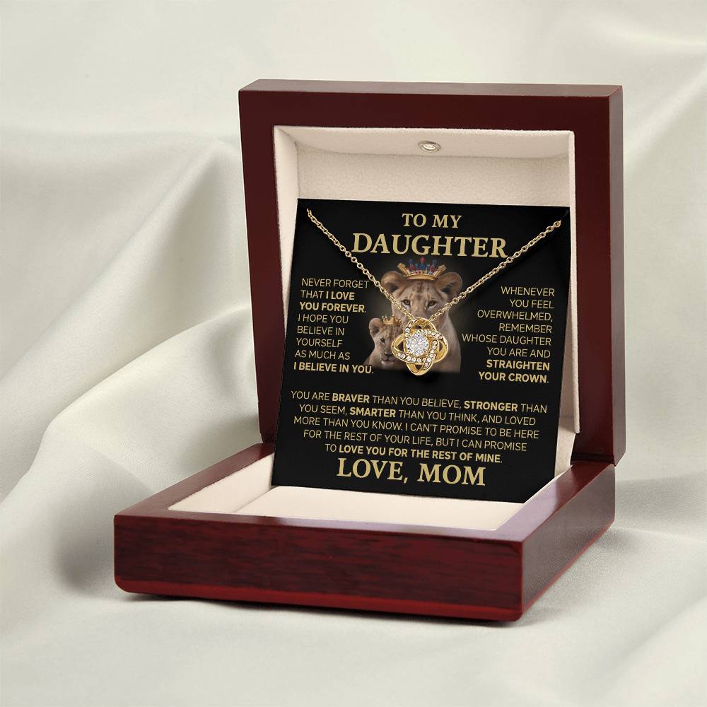 To My Daughter - Love Dad - Beautiful Gift Set - Love Knot Necklace -DLK015
