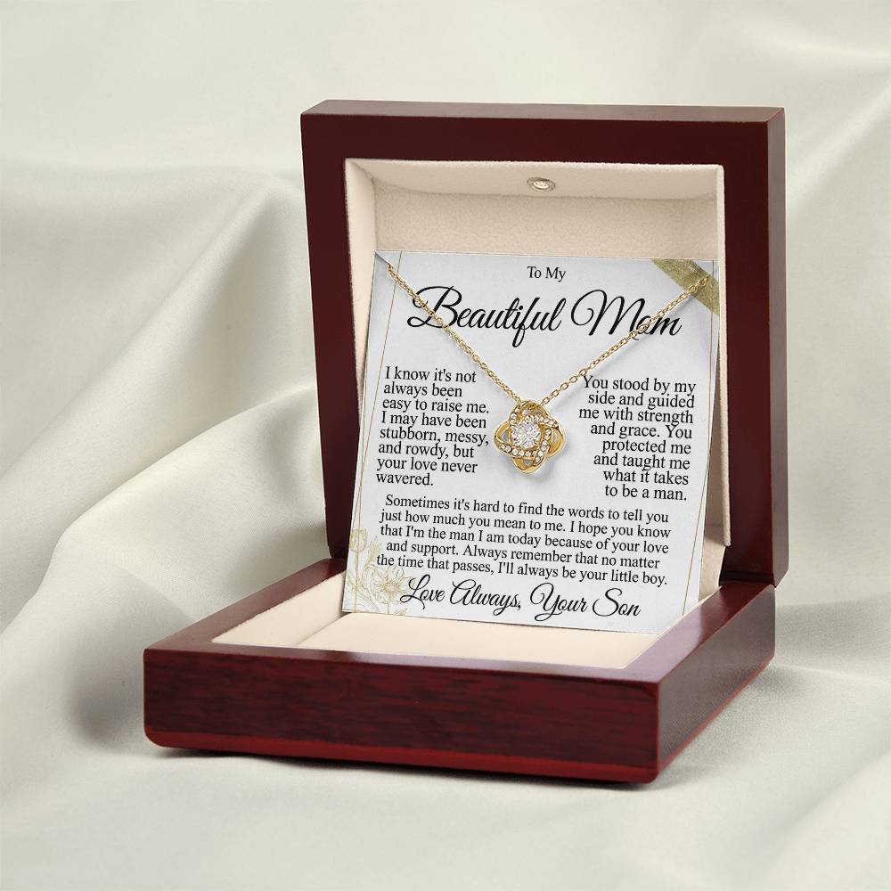 To My Mom - Beautiful Gift Set - Love Knot Necklace -MLK004