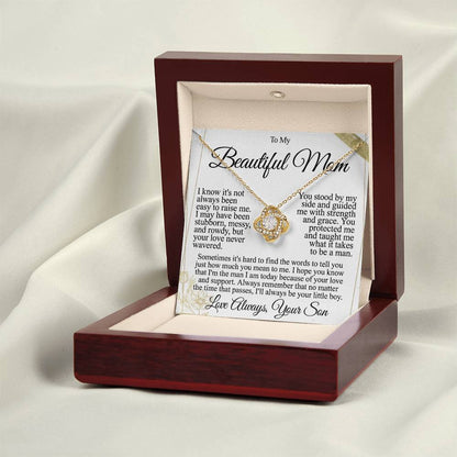To My Mom - Beautiful Gift Set - Love Knot Necklace -MLK004