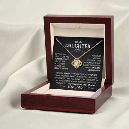 To My Daughter - Love Dad - Beautiful Gift Set - Love Knot Necklace -DLK013