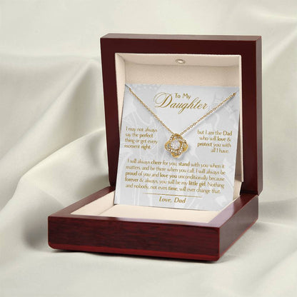 To My Daughter - Love Dad - Beautiful Gift Set - Love Knot Necklace -DLK006
