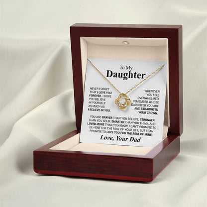 To My Daughter - Love Dad - Beautiful Gift Set - Love Knot Necklace -DLK023